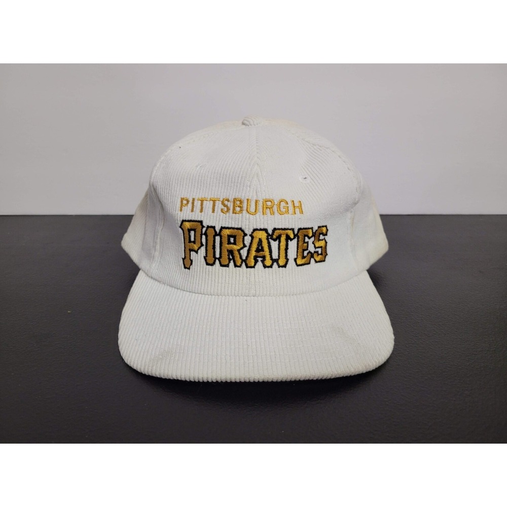 Vintage Pittsburgh Pirates Hat Cap Mens Snapback White Corduroy‎ Twin Enterprise